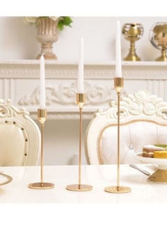 Buy 3-Piece Metal Candle Holder in UAE