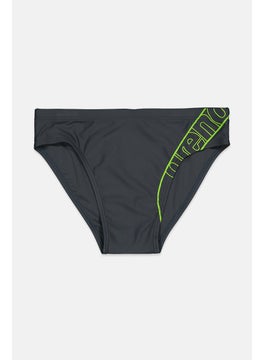 Buy Men Printed Brand Logo Brief, Charcoal in Saudi Arabia