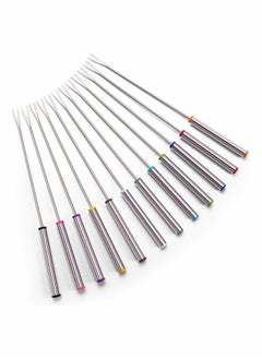 اشتري Marshmallow Roasting Sticks Stainless Steel Fondue Forks with Heat Resistant Handle for Chocolate Fountain Cheese Fondue Set of 12 في السعودية