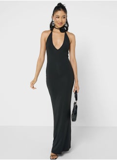 Buy Crosage Tie Up Halter Neck Maxi Dress in Saudi Arabia