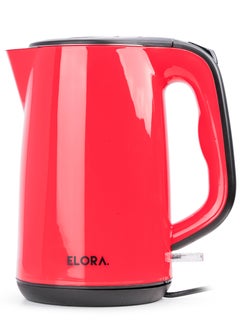 اشتري Elora Double Layer Electric Kettle with Stainless Steel Double Wall, Auto Shut-Off & Boil-Dry Protection 1.8 L 1500 W ELWK-2943 Red في السعودية