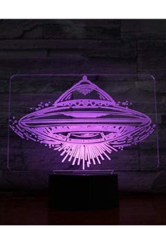 اشتري Christmas Gift 3D Illusion LED Night Lamp UFO Color Changing Nightlight for Kids Study Room Decoration Child Birthday Gift Cool Multicolor Night Light في الامارات