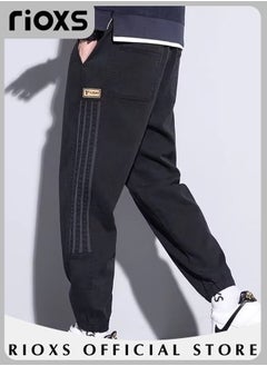 Buy Men's Casual Athletic Cargo Pants Jogger Gym Pants Fashion Plus Size Loose Sports Pants with 4 Pockets in Saudi Arabia