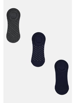 اشتري Men 3 Pair Knitted Invisible Socks, Navy Combo في الامارات