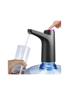 اشتري مضخة زجاجة مياه - مفتاح مياه الشرب USB قابل لإعادة الشحن، زجاجة مياه كهربائية محمولة للمكتب والمنزل والمطبخ لمضخة مياه الشرب لزجاجة جالون عالمية (أسود) في الامارات