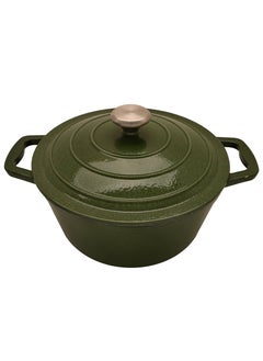 Buy Cast Iron Round Casserole Green 26cm in Saudi Arabia