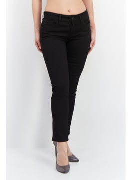 Buy Women Skinny Fit Solid Stretchable Jeans, Black in Saudi Arabia