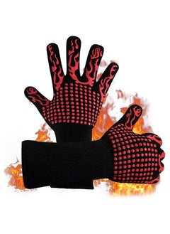 Buy BBQ Gloves,1472℉(800℃) Extreme Heat Resistant Grill Gloves,14 inch Ultra-Long Wrist Cooking Gloves for Barbecue,Cooking in UAE