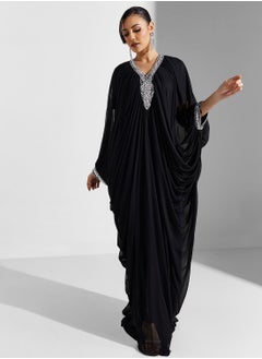 Buy Kaftan With Embellished Neckline in UAE