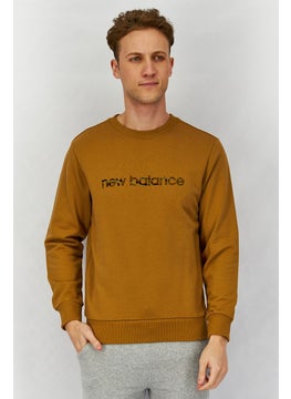 اشتري Men Relaxed Fit Long Sleeve Brand Logo Sweatshirt, Brown في الامارات