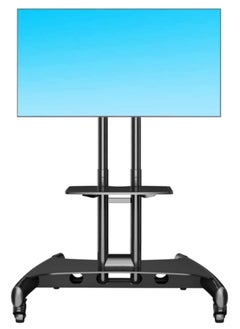 اشتري Mobile TV Cart TV Stand with Lockable Wheels for 32 to 70" Inch Plasma LCD LED Flat or Curved Screen TVs up to 100lbs - Height Adjustable (32-70 inch) في الامارات