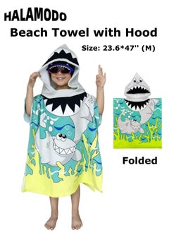 Buy Kid's Beach Towel with Hood Thicker Bath Swim Towels Wearable Towel Swim Pool Cover Up Super Absorbent Pool Towel in UAE