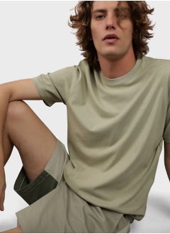 Buy Essential Crew Neck Knitted T-Shirt in UAE