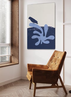 Buy Framed Canvas Wall Art Stretched Over Wooden Frame with Retro Style Bird Abstract Painting in Saudi Arabia