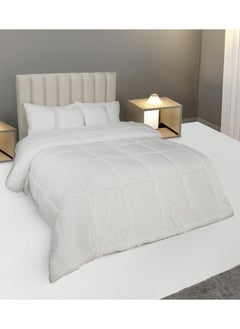 Buy Comforter set single size 4Pcs with soft filling 160*220 cm White in Saudi Arabia