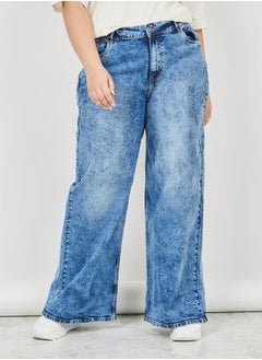 اشتري Acid Wash Wide Leg Jeans في السعودية