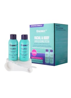 Buy Energy Cosmetics Facial & Body Hair Bleaching System, Ideal For Face & Body Hair Bleaching, Effective & Quick Bleaching Formula, Activator Powder, Bleach Lotion in UAE