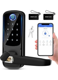 Buy Smart Door Lock with Handle Front Door Keyless Entry Door Lock Fingerprint Smart Lock Digital Door Lock with Keypad Biometric Door Lock in Saudi Arabia