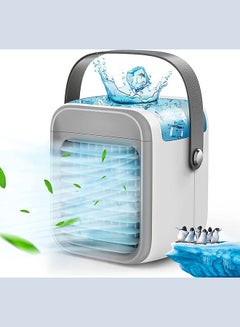 اشتري Rechargeable Portable Air Conditioner USB Evaporative Air Cooler With 3-Speed Mode LED Light في السعودية