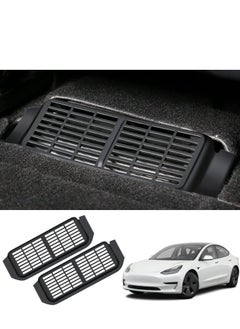 اشتري for Tesla Model 3 Rear Under Seat Air Vent Cover, Backseat Air Conditioning Outlet Vent Deflector Grille Protector Snap-in Installation Intake Grid Model 3 Accessories, 2 pcs في الامارات