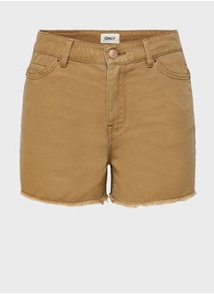 Buy High Waist Ripped Bottom Shorts in Saudi Arabia