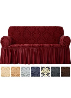 اشتري Two Seater Stretchable Sofa Cover Red 145-178cm في الامارات