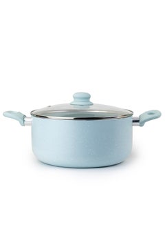 Buy WILSON Oak Casserole with Lid and Marble Coating, Soft Touch Handle, Stew Pot Suitable for Gas, Electric, Induction, and Ceramic Stove Dutch Oven - 26cm – Blue in UAE