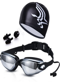Buy 5 Pieces New professional Adult Adjustable Swimming Goggles Cap Earbuds Equipment Set in UAE