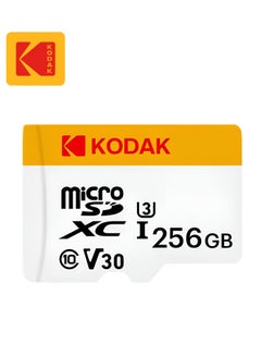 اشتري بطاقة ذاكرة فلاش KODAK سعة 256 جيجابايت، بطاقة ذاكرة Micro SD 4K HD تسجيل فيديو U3 Class10 V30 A1 للكاميرا الأمنية والهاتف والأجهزة اللوحية ووحدة التحكم في الألعاب ومسجل القيادة في السعودية