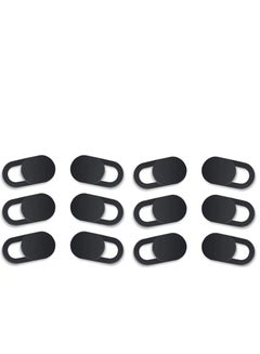 Buy 12 PCS Webcam Cover Slide Ultra Thin Laptop Camera Cover Protect Your Privacy and Security，Adhesive Slide Blocker for MacBook, PC, Cell Phone and More Accessories(Black) in UAE