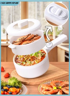 اشتري Electric Hot Pot 2.0L Electric Cooker Non-Stick Mini Hot Pot Shabu Shabu Rapid Noodles Cooker Electric Skillet Frying Pan for Noodles Egg Steak Oatmeal and Soup في السعودية