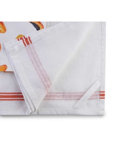 Buy Papaya 2-Piece Printed Kitchen Towel Set 50X70Cm - Orange in UAE