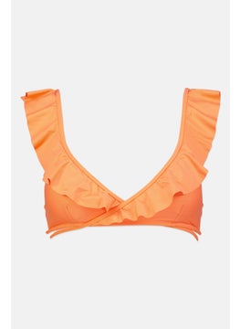 Buy Women Solid Bikini Top, Orange in UAE