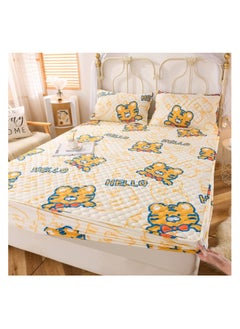 Buy Waterproof Bed Sheet, Quilted Mattress Protector, King Size Bed Cover, Extra Deep Fabric Skirt(200x220cm) in UAE