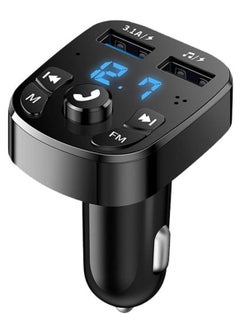 Buy Car Fast Charger FM Transmitter Bluetooth 5.0 Handsfree Wireless Car Dual USB Car Charger Auto Radio Modulator MP3 Adapter in Saudi Arabia