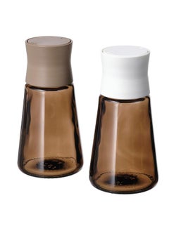 Buy Salt And Pepper Shakers Glass And Brown 12 Cm in Saudi Arabia