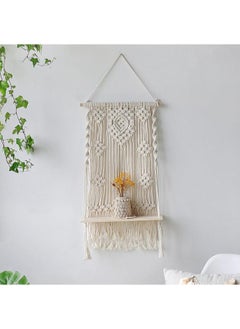 Buy Wooden Wall Shelf, Macrame Shelf, Living Room Decor, Stand Bookshelf. in Egypt