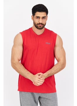 Buy Men Sportswear Fit Sleeveless Training Tank, Red in UAE