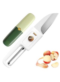 Buy 2 in 1 cutting and peeling tool to facilitate peeling of fruits, vegetables, potatoes, carrots and apples, suitable for kitchen, office and outdoor places in Egypt