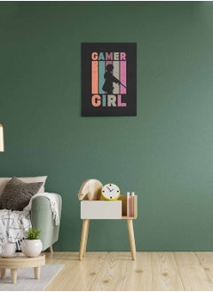 Buy Framed Canvas Wall Art Stretched Over Wooden Frame, Gamer Girl Gaming Painting, For Home, Living Room, Office Decor in Saudi Arabia