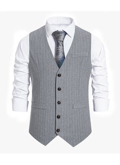 Buy New men's Retro V-Neck Fake Two Piece Vest in UAE