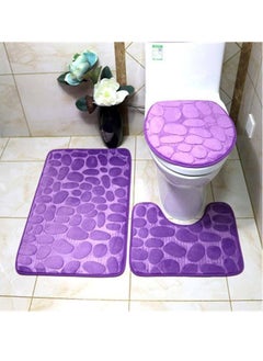 Buy 4-piece bathroom set, velvet mat in Egypt