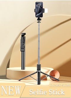 اشتري Selfie Stick, All-in-1 Extendable Cell Phone Tripod Stand,360° Rotate Phone Tripod with Wireless Remote Shutter and Fill Light,Group Selfies/Live Streaming/Video Recording Compatible with All Phones في السعودية