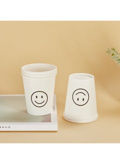 اشتري Smiley face thickened disposable paper cup 250ml, 50 pieces في السعودية