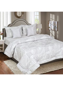 اشتري Madison Haruki 5-Piece Super King Printed Cotton Comforter Set 240 x 240 cm في الامارات