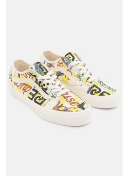 اشتري Women Lace Up Old Skool Tape Casual Shoes, Yellow Combo في الامارات