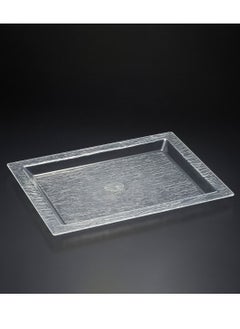 Buy Acrylic Serving Tray Bark Clear 46 cm in UAE