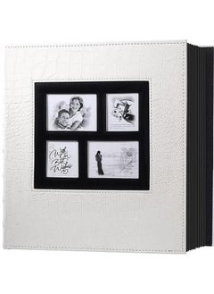 Buy 600 pockets Photo Albums for 4x6 Photos  Leather Window Cover Picture Book Storage White in UAE