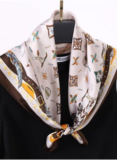 Buy Women's Professional Scarf Satin Small Square Scarf Three-dimensional Letter Printing Scarf in Saudi Arabia