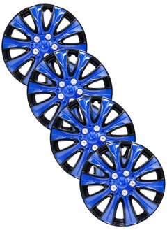 Buy Pack of 4 EM-3140 Taiwan Wheel Cover | 15" Inch | Black Blue 2 Universal Nested Style in UAE